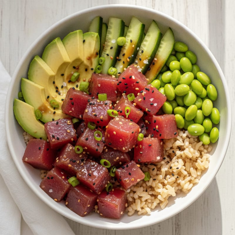 Ahi Tuna Hawaiian Poke Bowl