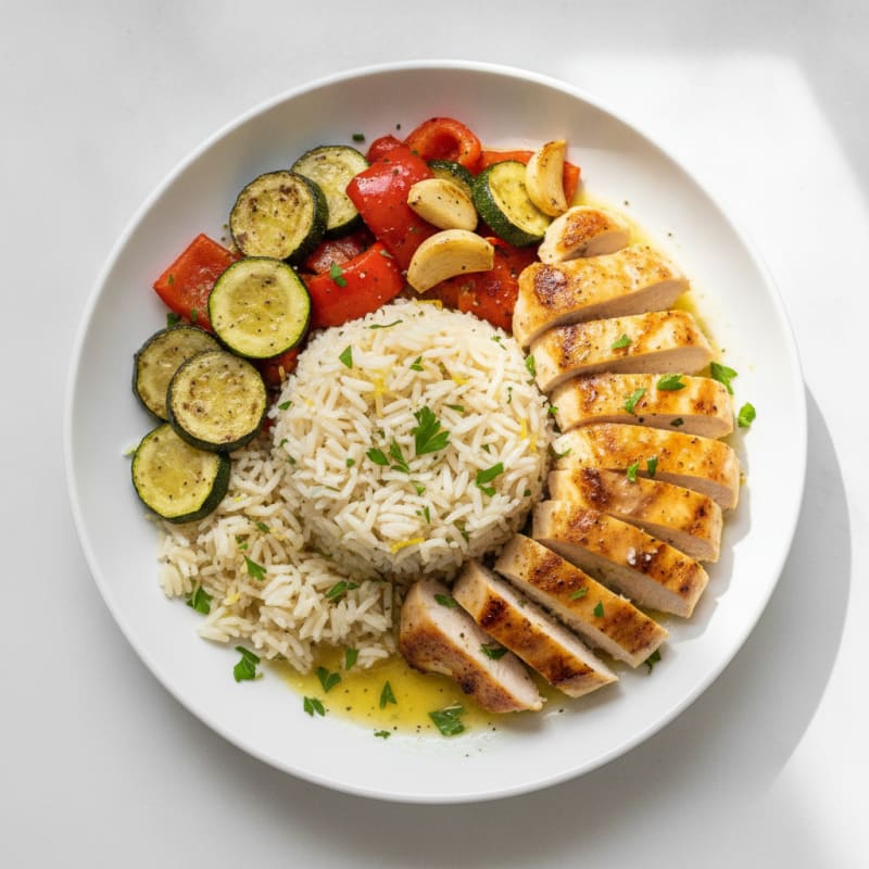 Lemon Herb Rice Pilaf with Roasted Vegetables