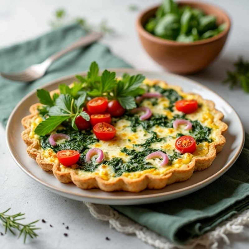 Fluffy Mediterranean Herb Frittata with Spinach and Feta
