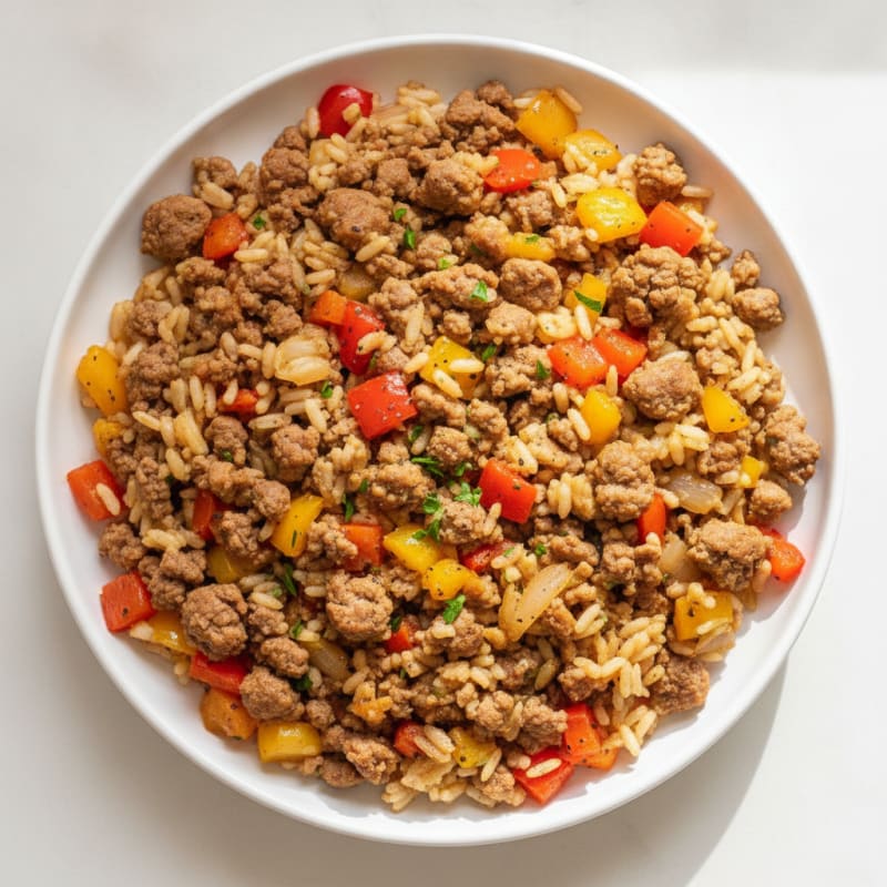 Savory Ground Beef and Rice Skillet