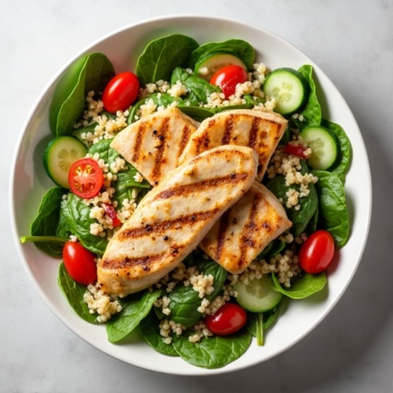 Grilled Chicken and Quinoa Spinach Salad