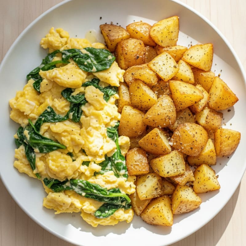 Hearty Scrambled Eggs with Roasted Potatoes