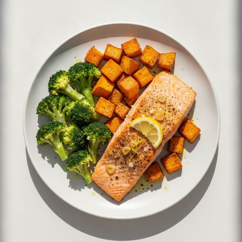 Baked Salmon with Sweet Potato