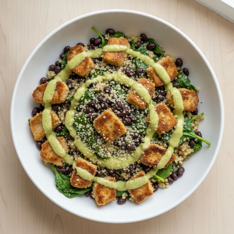 Protein-Packed Seitan and Black Bean Quinoa Bowl