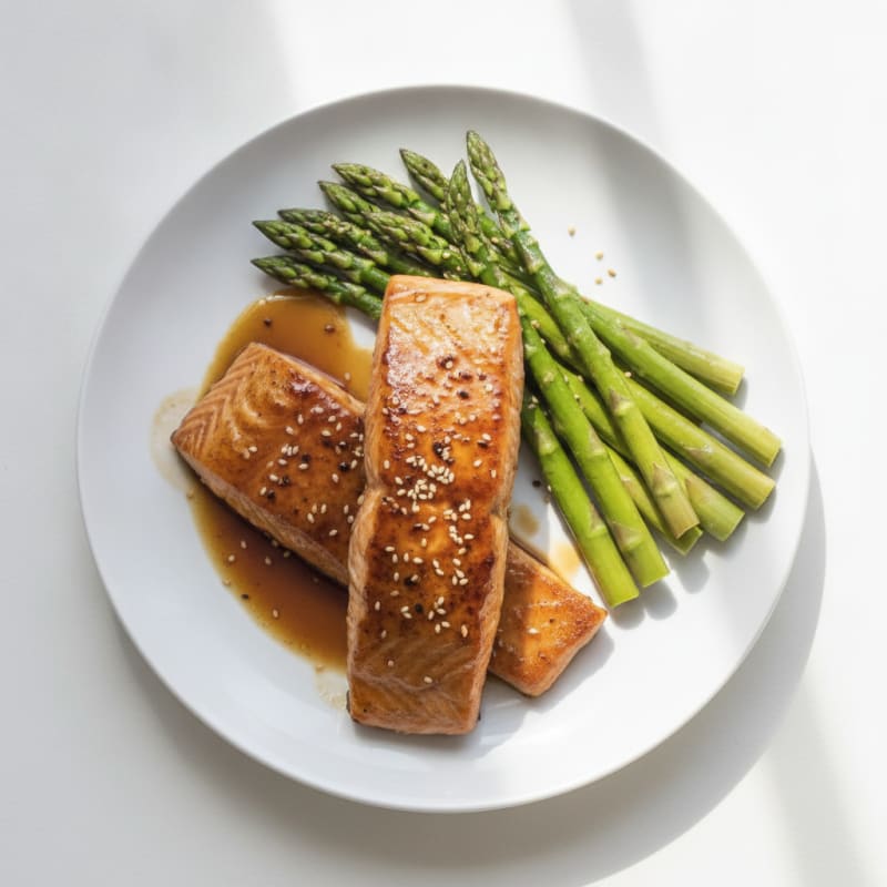 Teriyaki Glazed Salmon with Asparagus