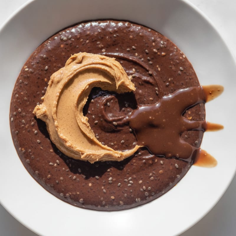 Silky Chocolate Protein Pudding with Chia Seeds