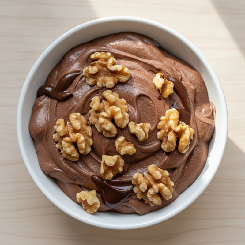 Silky Chocolate Protein Pudding with Toasted Walnuts