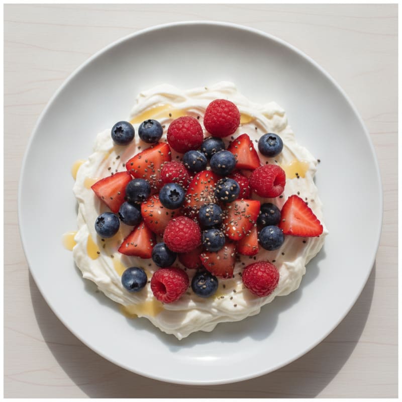 Creamy Greek Yogurt Protein Pudding with Mixed Berries