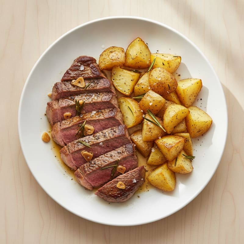 Garlic Herb Steak and Roasted Potatoes