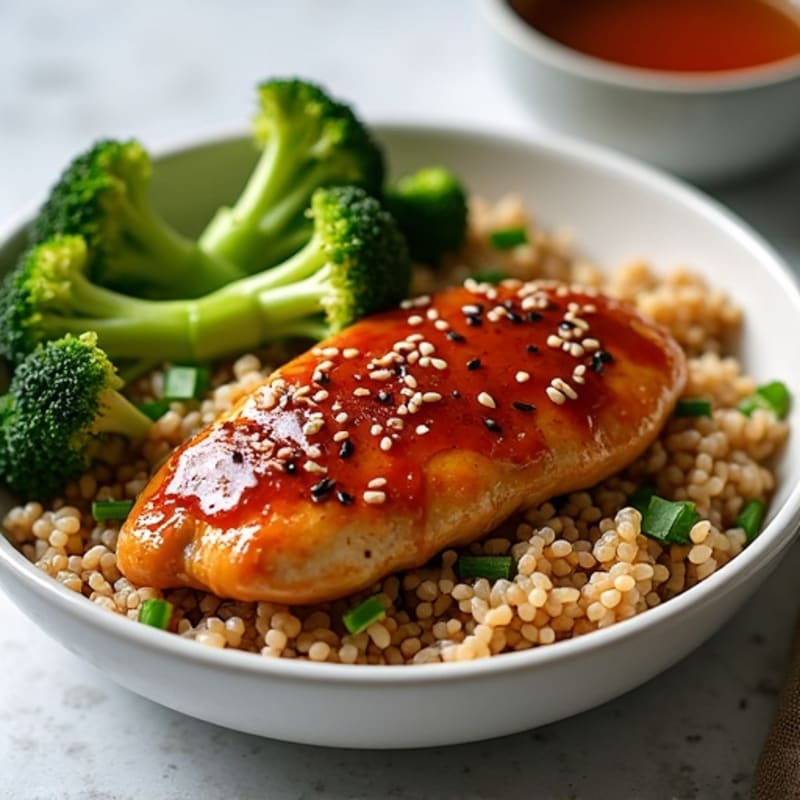 Sticky Glazed Teriyaki Chicken with Sesame Broccoli