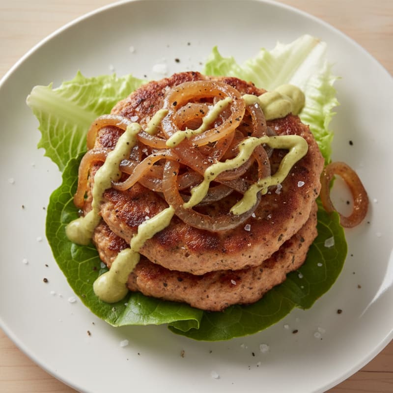 Turkey Smash Burger with Caramelized Onions