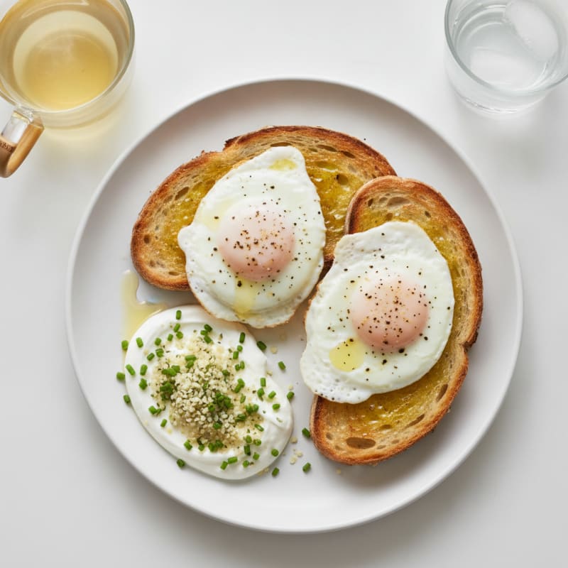 Sourdough Toast with Olive Oil Eggs
