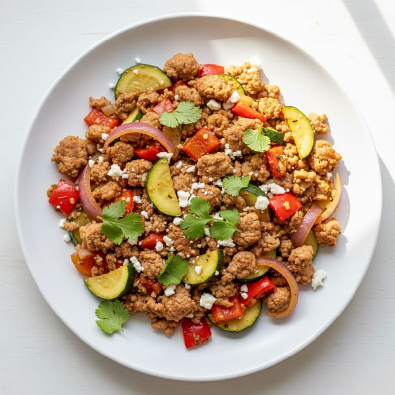 Zesty Ground Turkey and Vegetable Skillet