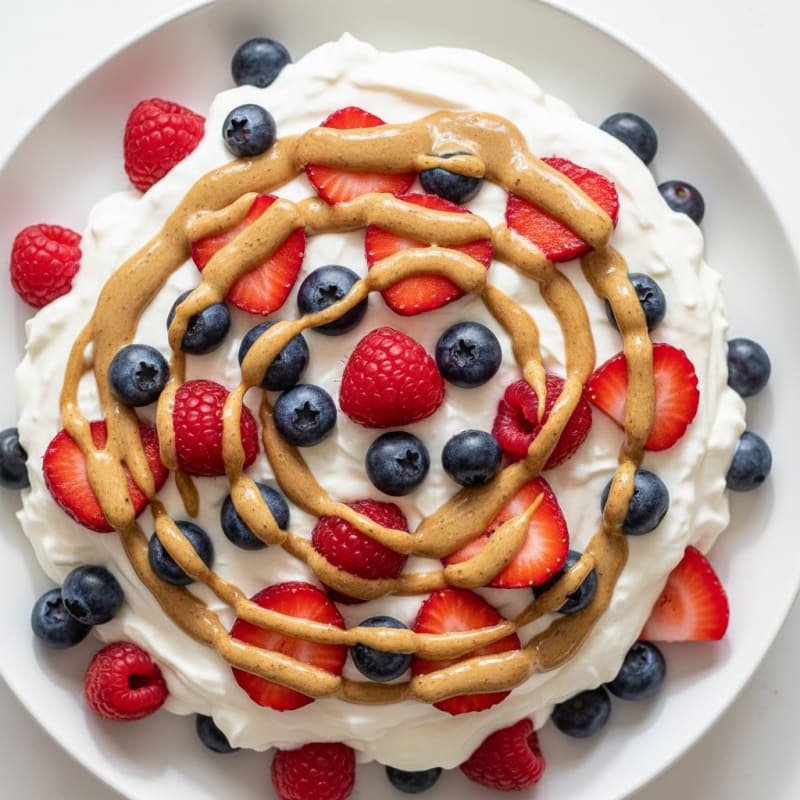 Greek Yogurt Protein Mousse with Mixed Berries