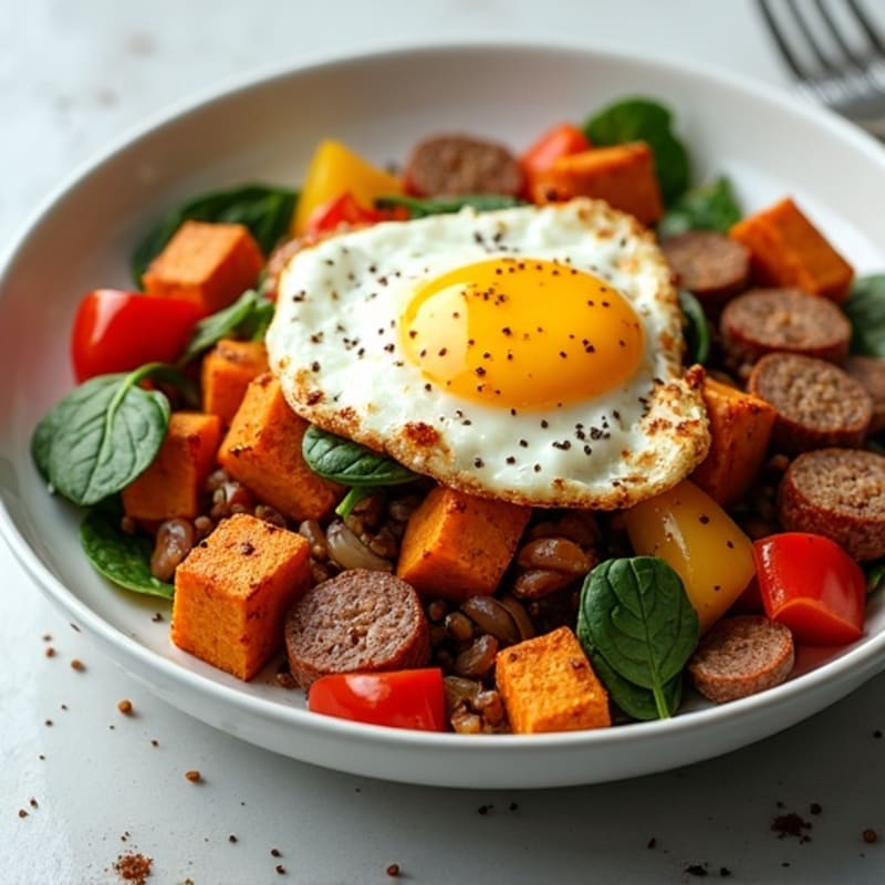 Crispy Sweet Potato and Egg Hash