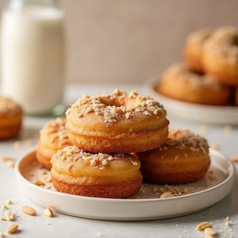 Baked Maple Almond Protein Donuts