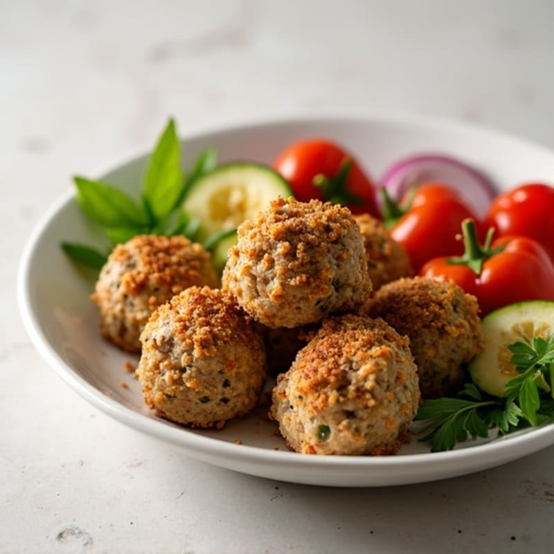 Herb-Seasoned Turkey Meatballs with Roasted Vegetables