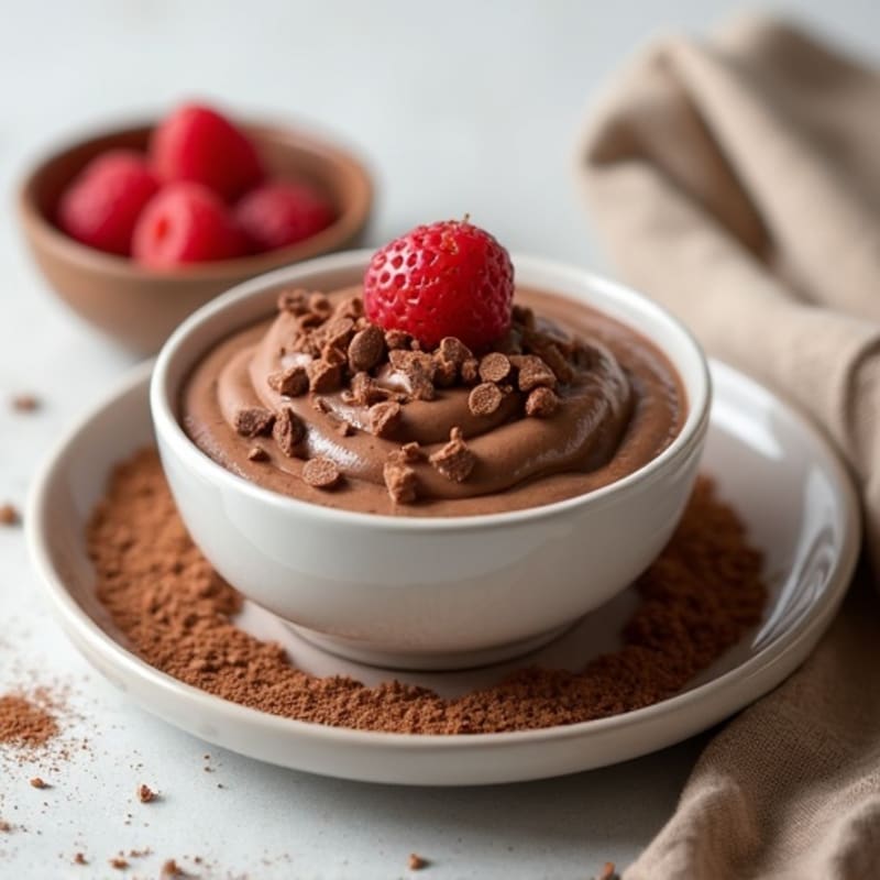 Creamy Vegan Protein Chocolate Pudding with Almond Butter