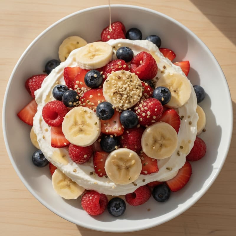 Greek Yogurt Protein Parfait with Mixed Berries