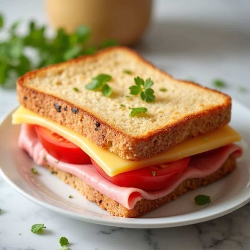 Open-Face Lean Ham and Swiss Melt with Dijon