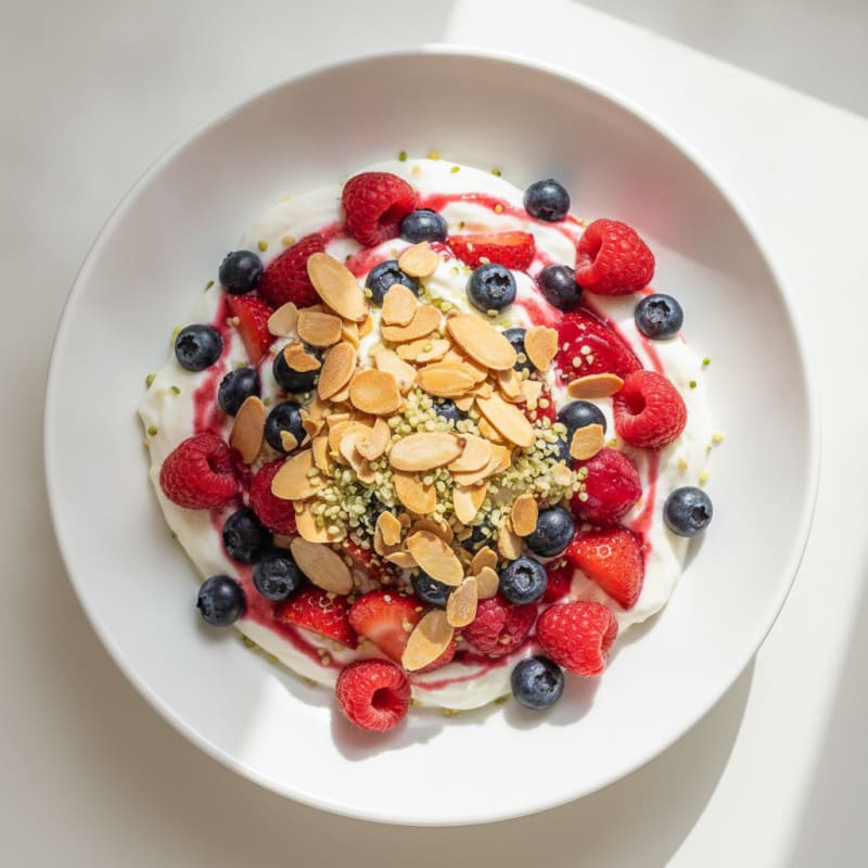 Greek Yogurt Protein Parfait with Mixed Berries