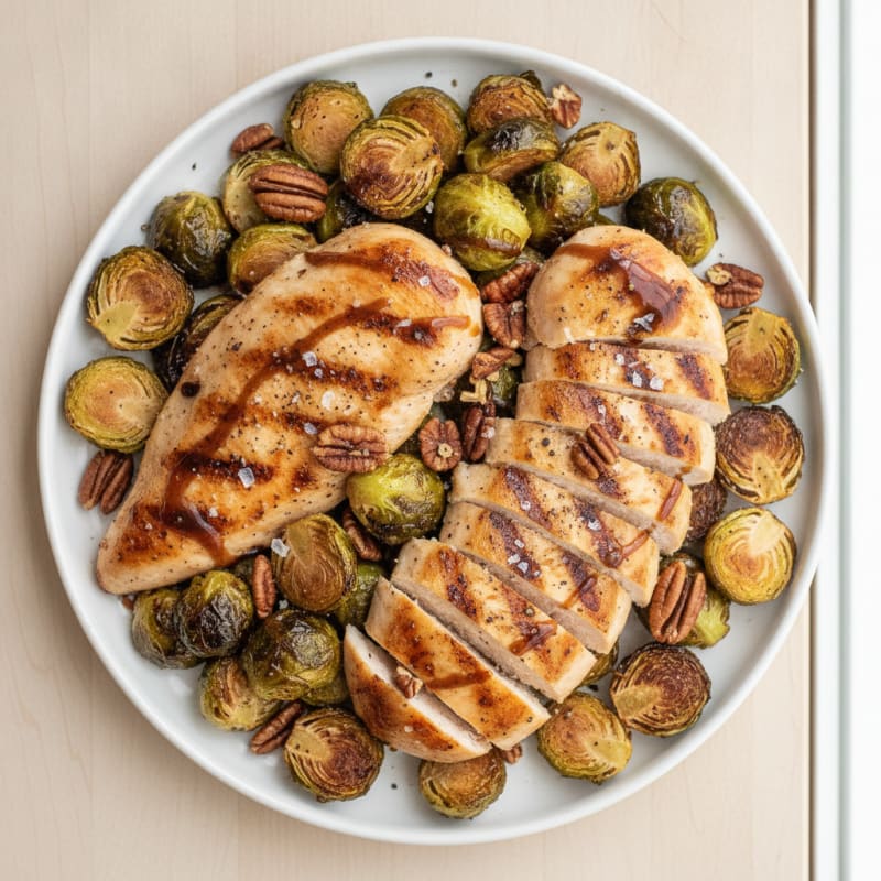 Balsamic-Glazed Brussels Sprouts with Toasted Pecans