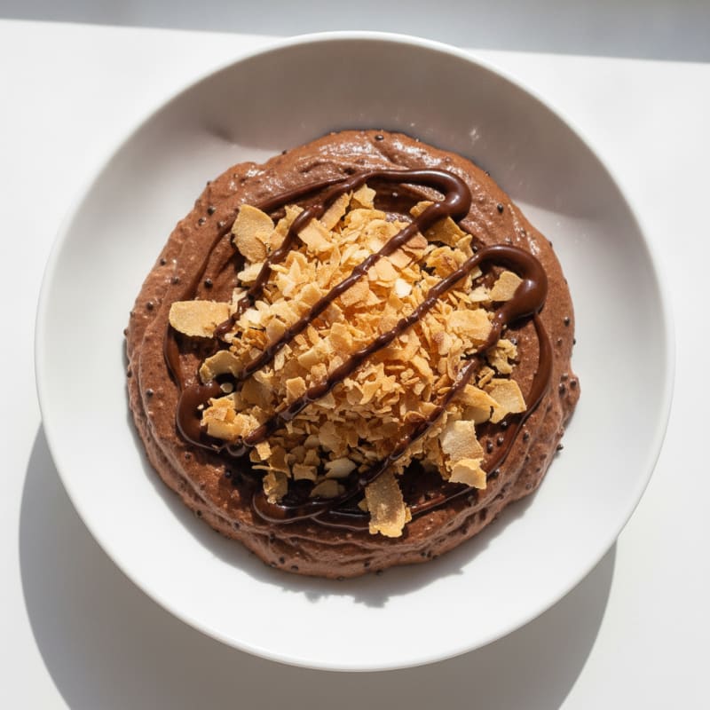 Silky Chocolate Protein Pudding with Toasted Coconut