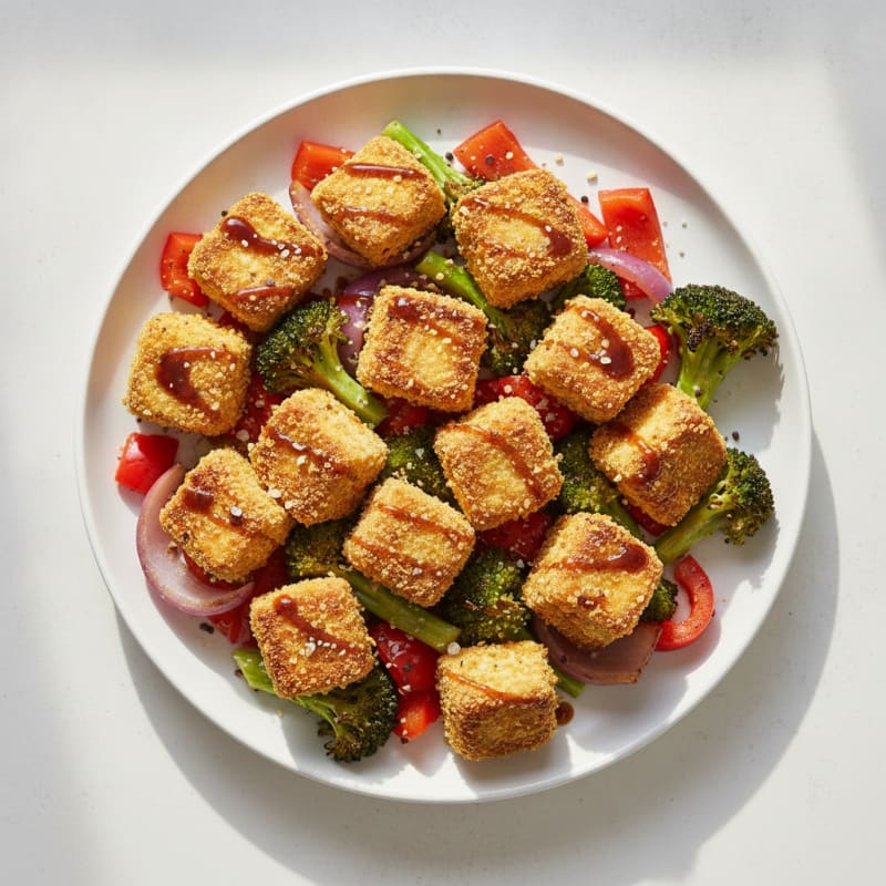 Pan-Seared Tofu with Roasted Vegetables