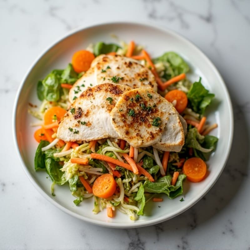 Grilled Chicken Breast with Crunchy Cabbage Slaw