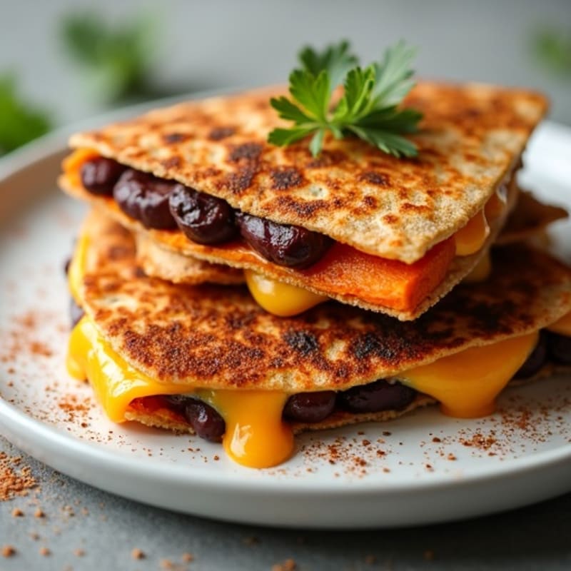 Crispy Black Bean Sweet Potato Quesadilla