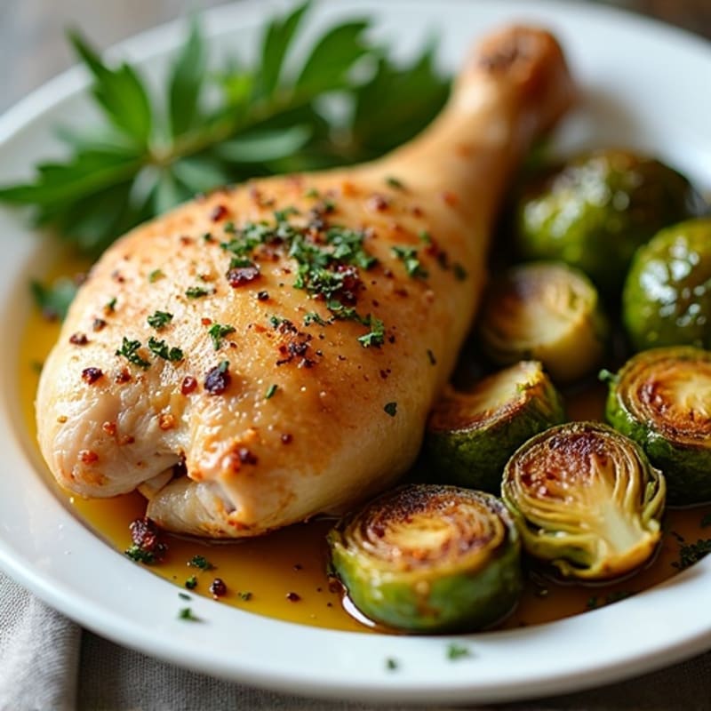 Herb-Roasted Chicken with Crispy Brussels Sprouts
