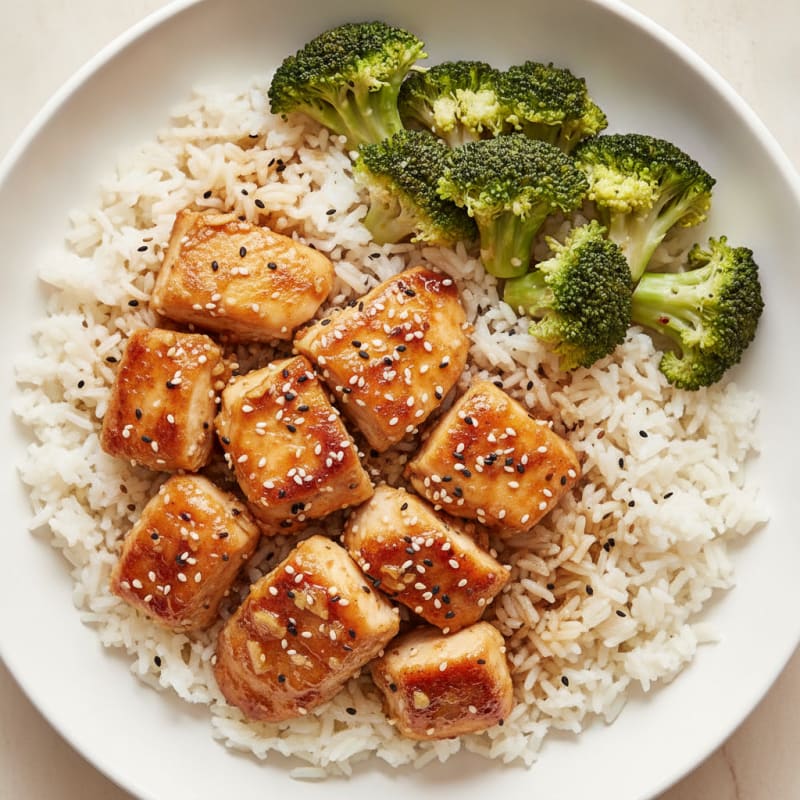 Sesame Ginger Crispy Chicken and Broccoli Bowl