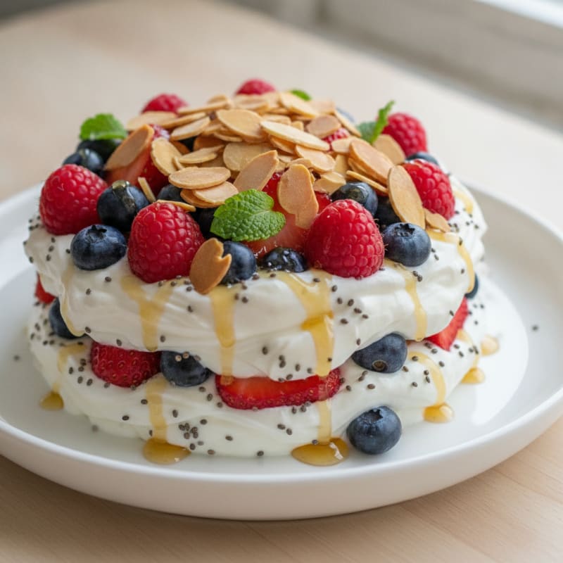 Greek Yogurt Protein Parfait with Mixed Berries