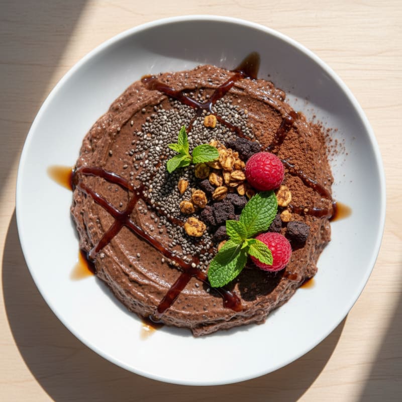 Chocolate Protein Pudding with Chia Seeds