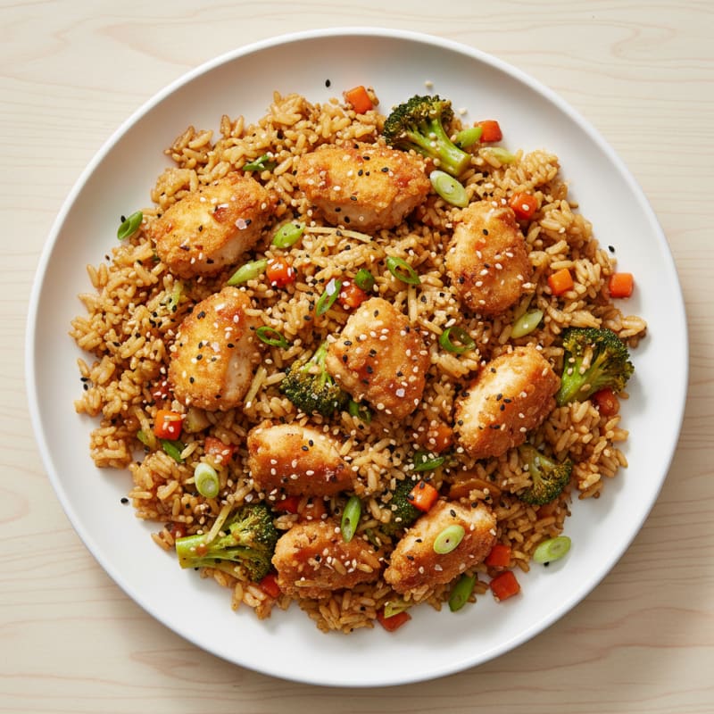 Crispy Sesame Chicken Fried Rice