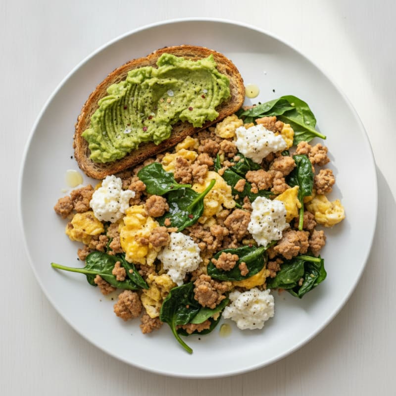 Turkey & Egg Scramble with Avocado Toast