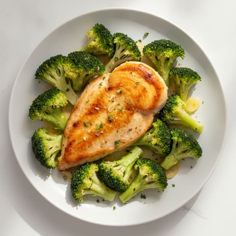 Lemon Herb Chicken Breast with Steamed Broccoli