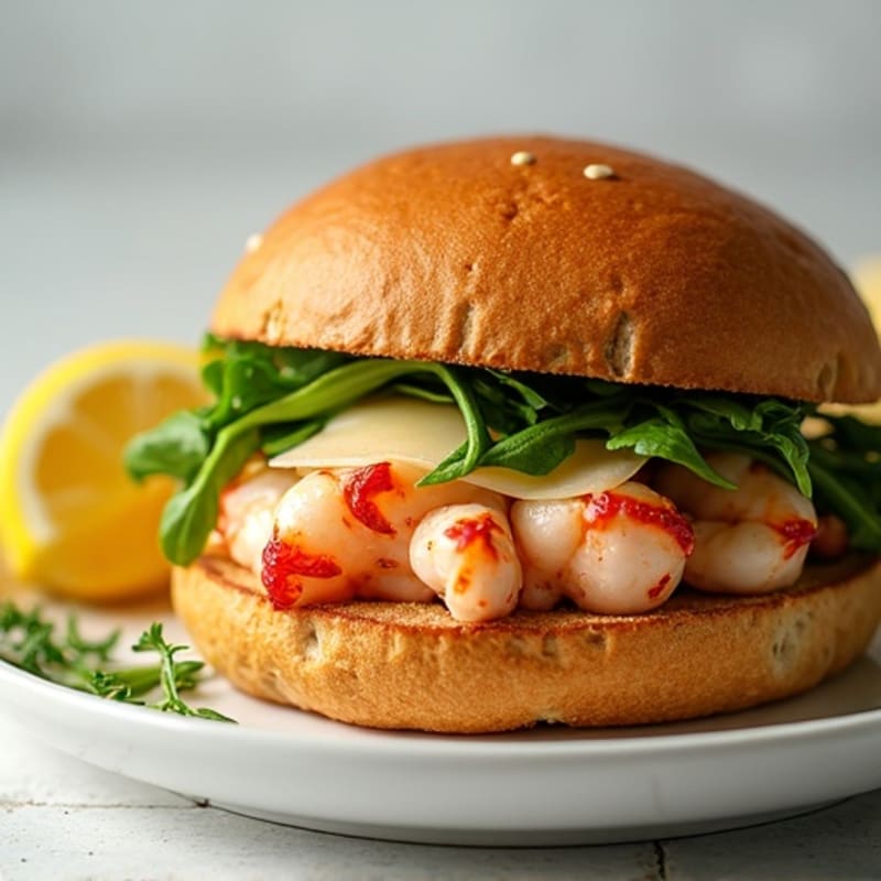 Fresh Lemon Herb Lobster with Crispy Whole Wheat Bun