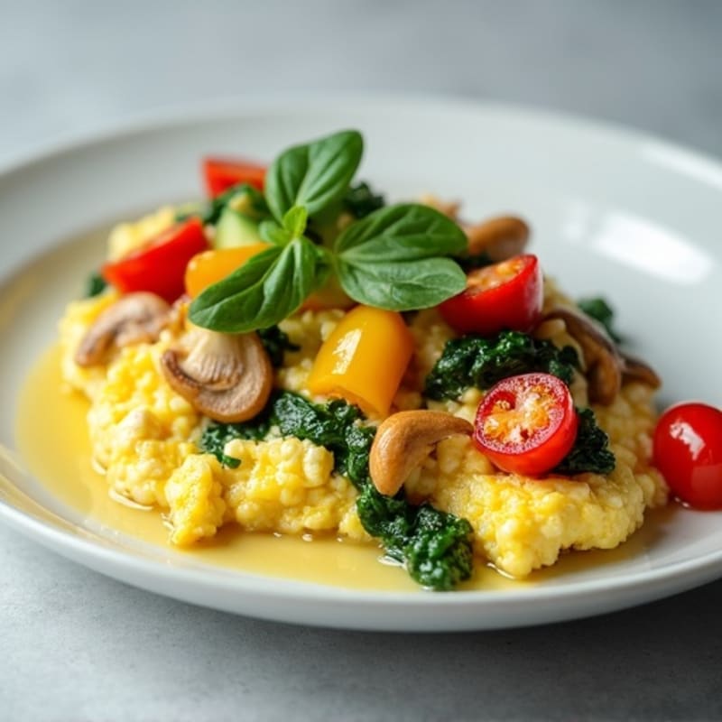 Egg White Scramble with Turkey Breast and Spinach