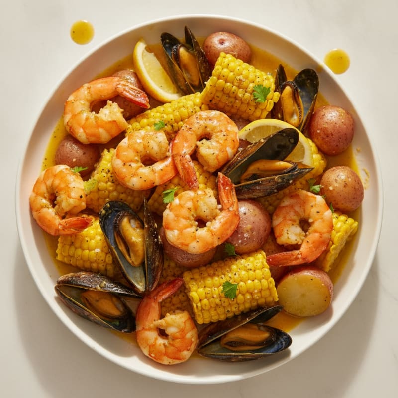 Classic Seafood Boil with Garlic Butter Sauce