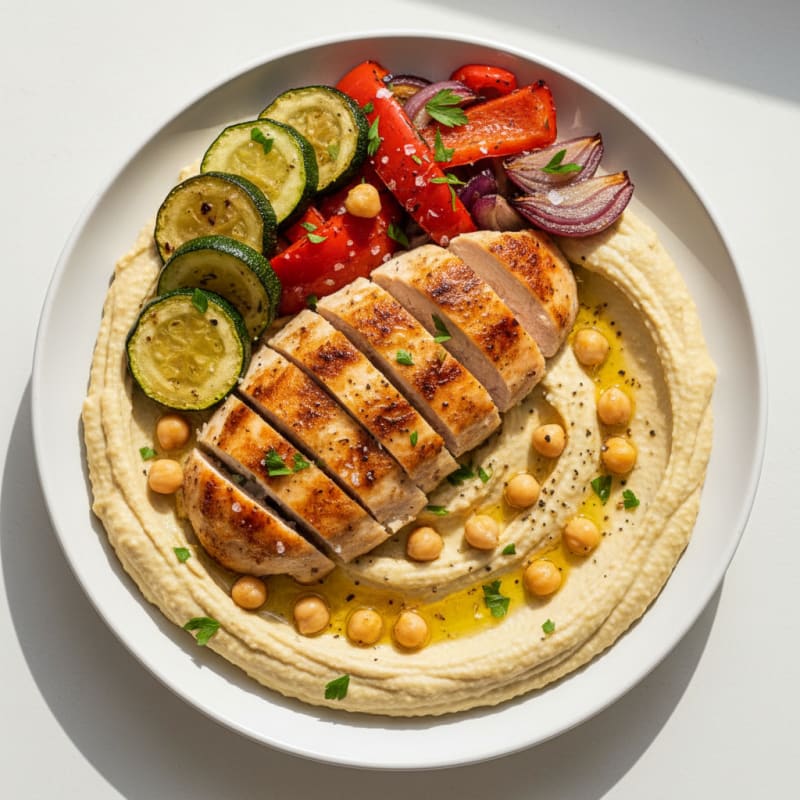 Hummus Platter with Roasted Vegetables