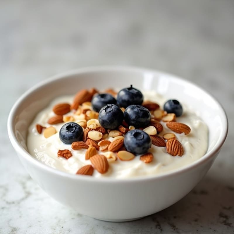 Creamy Vanilla Greek Yogurt Protein Bowl with Almonds