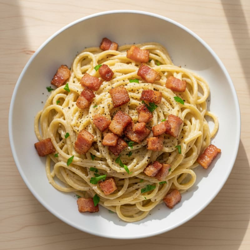 Classic Carbonara with Crispy Pancetta