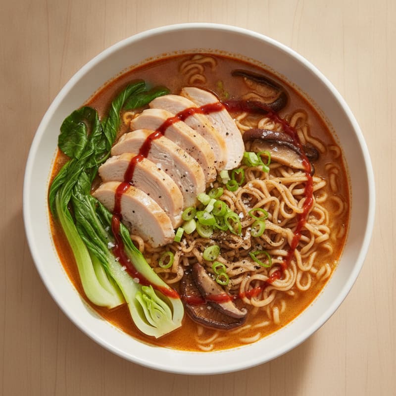 Sriracha Chicken Ramen Soup
