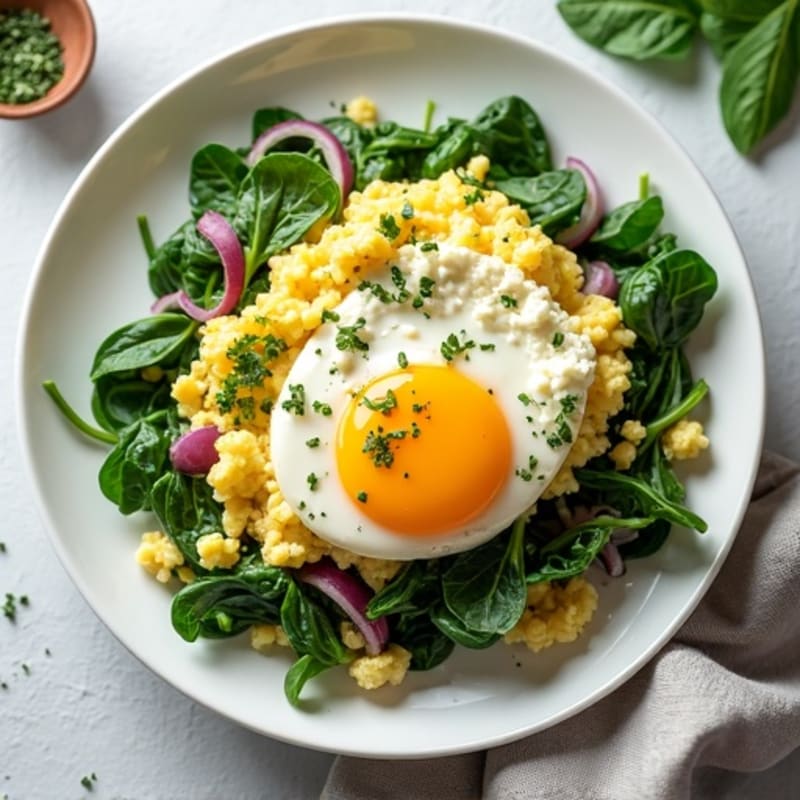 Fluffy Spinach and Herb Egg White Scramble