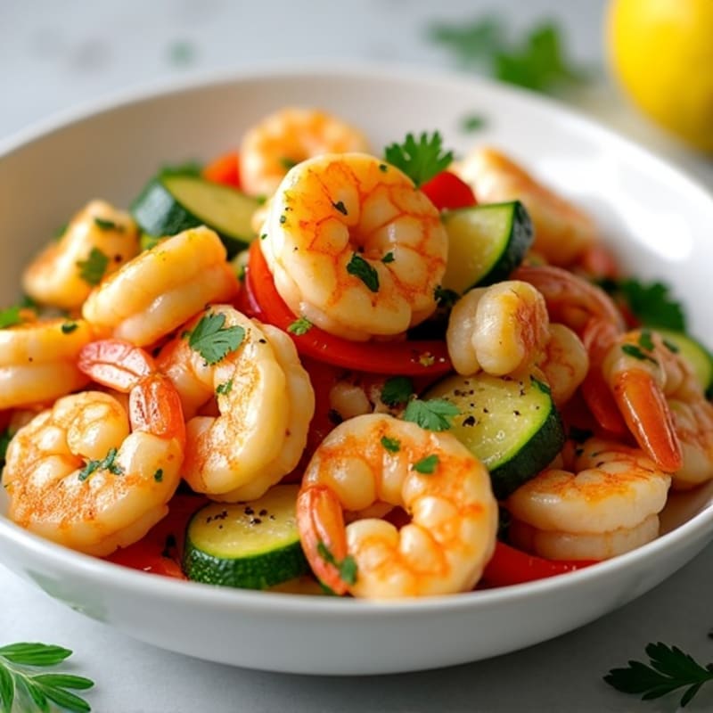 Healthy Garlic Butter Shrimp Scampi with Veggies