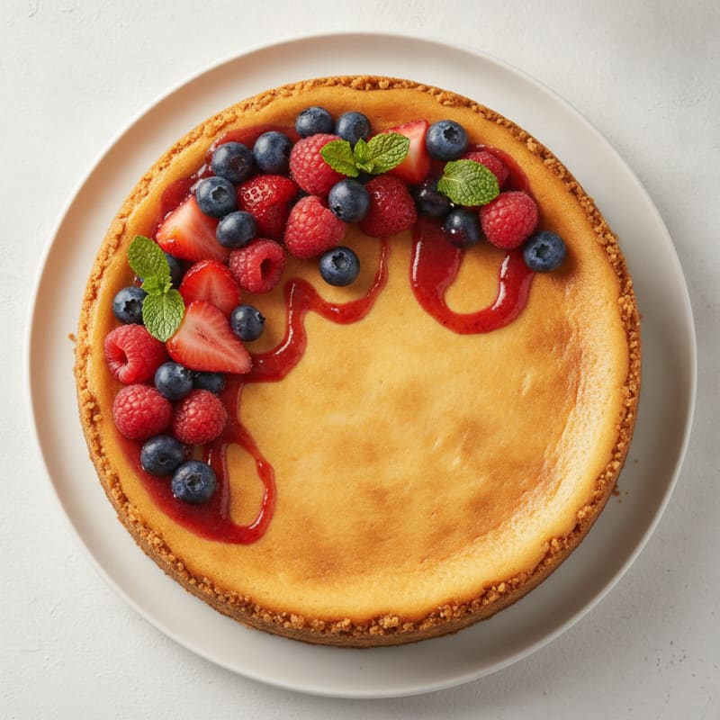 Greek Yogurt Protein Cheesecake with Fresh Berries