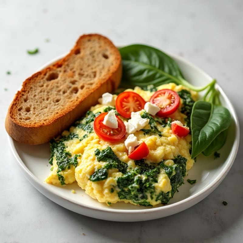 Egg White Scramble with Spinach and Feta