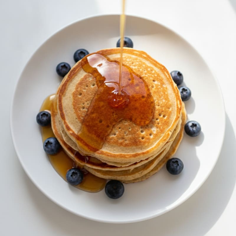 Classic Buttermilk Pancakes with Maple Syrup