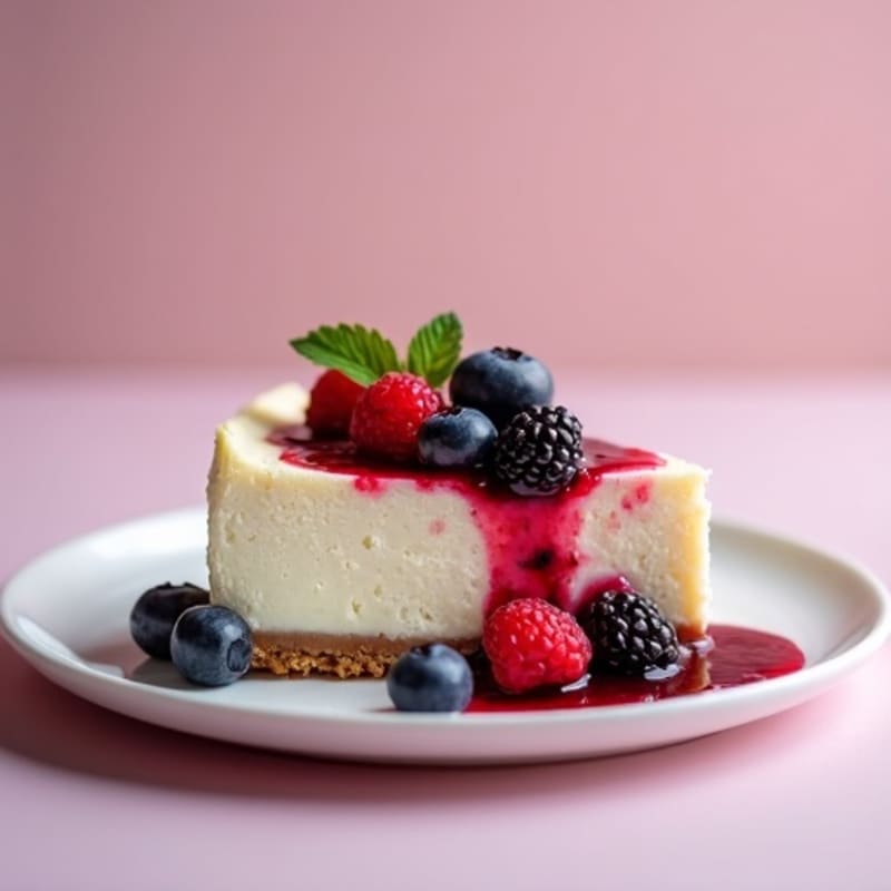 Protein-Packed Greek Yogurt Cheesecake with Berry Compote